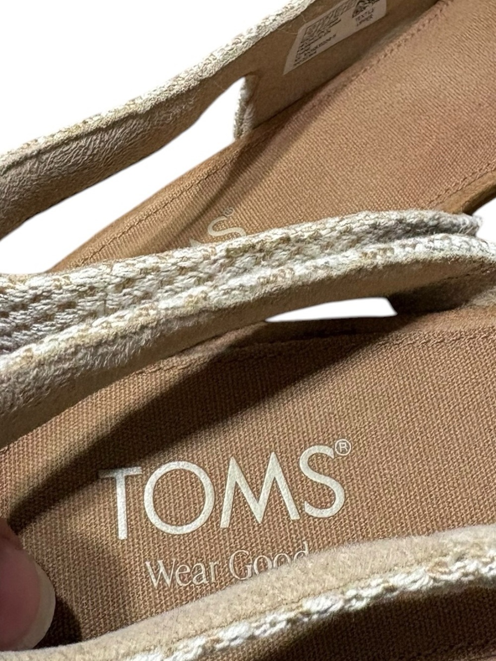 TOMS | Women's Alene Cream Tan Woven Slingback d’Orsay Flats 10 Career Secretary - Picture 12 of 16
